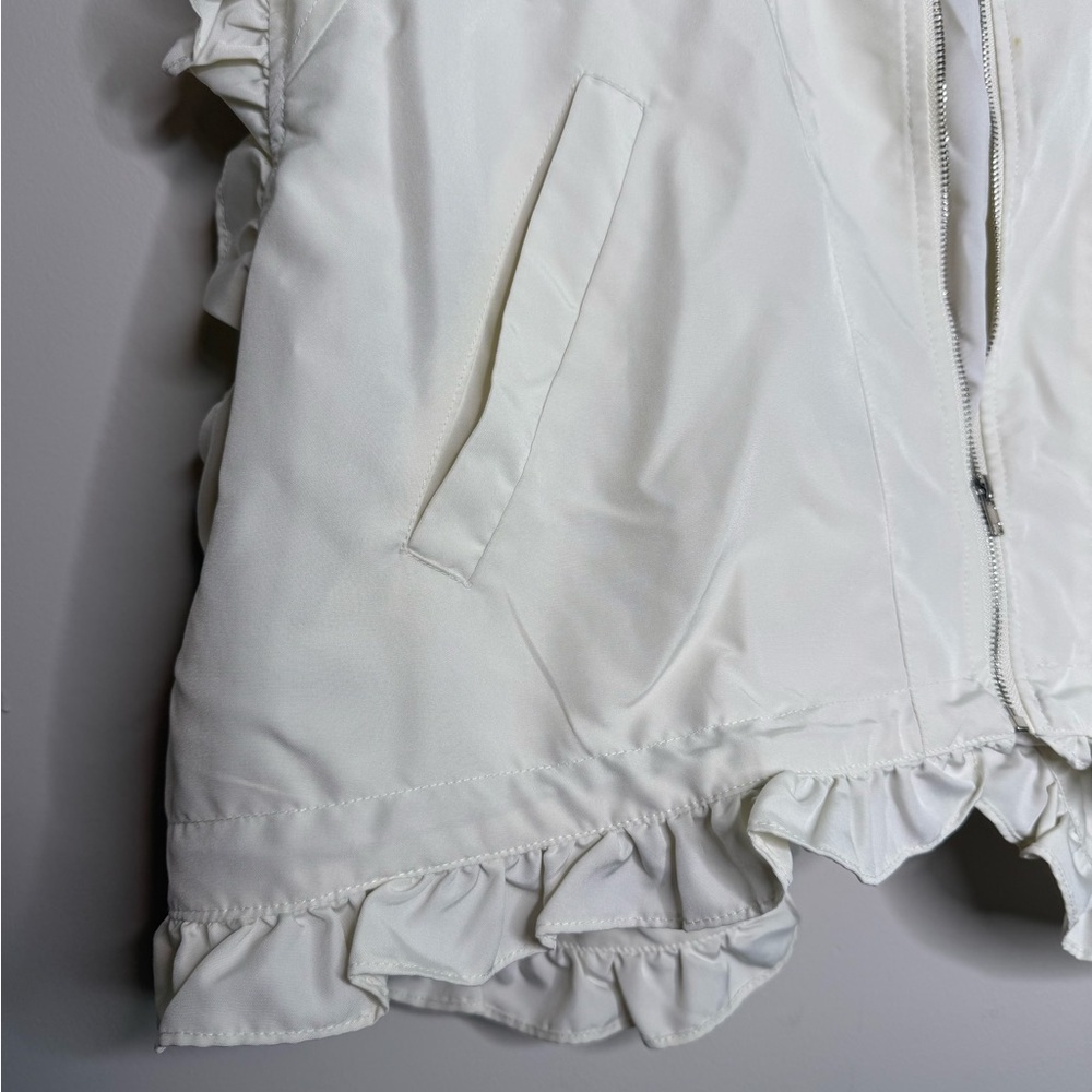 Cider STAND COLLAR SOLID RUFFLE VEST - Picture 6 of 12